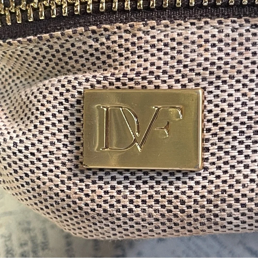 Diane von Furstenberg Mini Harper Leather Crossbody Bag Tassel Turn Lock Black